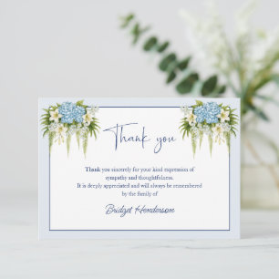 Watercolor lelie Hydrangea bloemen rouwkaart Bedankkaart