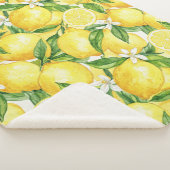 Watercolor Lemon Grove Seamless Pattern Sherpa Deken (3/4)