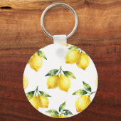 Watercolor Lemon Pattern Sleutelhanger (Voorkant)