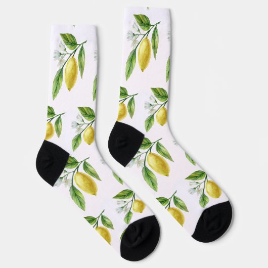 Watercolor Lemon Pattern Socks Sokken (Rechts)