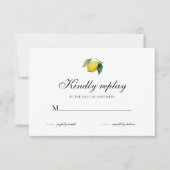 Watercolor Lemon RSVP Card | Mediterranean Citrus  (Devant)