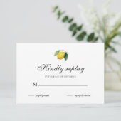 Watercolor Lemon RSVP Card | Mediterranean Citrus  (Debout devant)