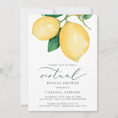 Watercolor Lemons Virtual Bridal Show Invitation (Devant)