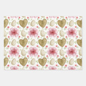 Watercolor lente bloem konijn vintage Pasen Inpakpapier Vel (Voorkant 3)