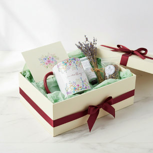 Watercolor lente bloemen gepersonaliseerd  mok