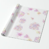 Watercolor lente bloemen inpakpapier – Elegant (Uitgerold)