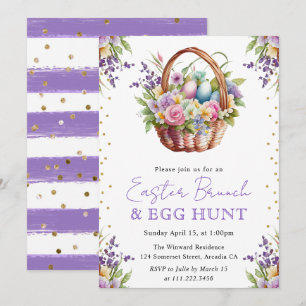 Watercolor Lente Bloemen Paasmand Brunch Kaart