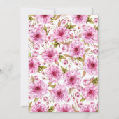 Watercolor Lente Kersenbloesemtak Bruiloft Kaart (Achterkant)