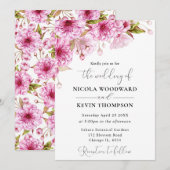 Watercolor Lente Kersenbloesemtak Bruiloft Kaart (Voorkant / Achterkant)