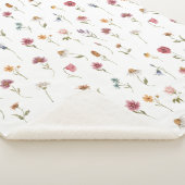 Watercolor lente wildbloem patroon sherpa deken (3/4)