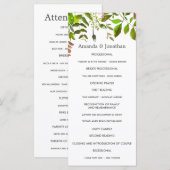 Watercolor Lentegroen Huwelijksprogramma Programma (Voorkant / Achterkant)