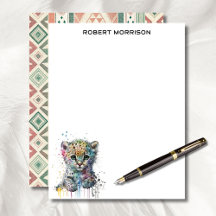 Watercolor Leopard Elegant Business Stationery 