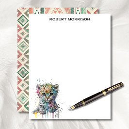 Watercolor Leopard Elegant Business Stationery Briefhoofd