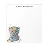 Watercolor Leopard Sophisticated Notepad Notitieblok (Voorkant)