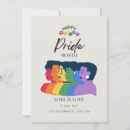 Watercolor LGBTQ PRIDE Mois Fête Invitation (Devant)