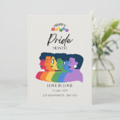 Watercolor LGBTQ PRIDE Mois Fête Invitation (Debout devant)