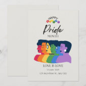 Watercolor LGBTQ PRIDE Mois Fête Invitation (Devant / Derrière)