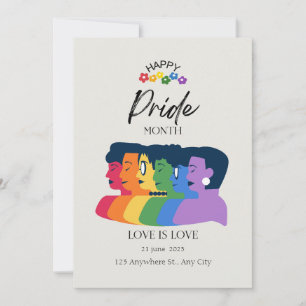 Watercolor LGBTQ PRIDE Mois Fête Invitation
