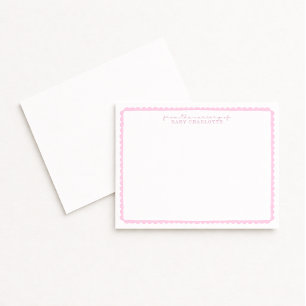 Watercolor licht roze gekartelde babyspeelzaal not aankondiging