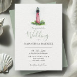 Watercolor Lighthouse Custom Wedding Invitations<br><div class="desc">Donnez le ton pour votre journée spéciale avec ces invitations uniques de mariage, avec des aquarelles originales de l'emblématique phare Jupiter - parfait pour un mariage sur la plage en Floride ou toute célébration de destination tropicale. Le design saisit le charme d'un cadre côtier, idéal pour les couples qui planifient...</div>