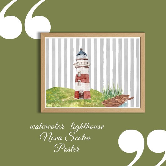 watercolor Lighthouse Poster