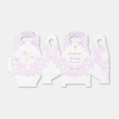  watercolor lilac crest | First Holy Communion Bedankdoosjes (Uitgevouwen)