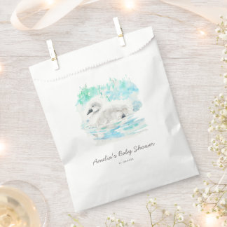 Watercolor Little Swan Baby Shower Bedankzakje