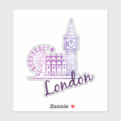 Watercolor London, Big Ben Sticker (Vel)