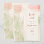 Watercolor Loofwerk Uitnodiging (Voorkant / Achterkant)