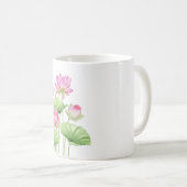 Watercolor Lotus Aesthetic Throw Classic Mug (Devant droit)