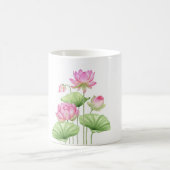 Watercolor Lotus Aesthetic Throw Classic Mug (Centre)