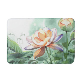 Watercolor Lotus Badmat