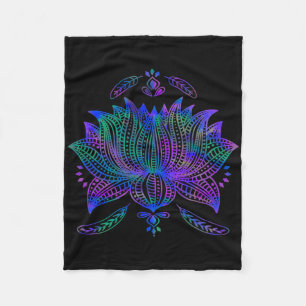 Watercolor Lotus Bloem Mooie Yoga Fleece Deken