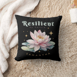 watercolor lotus flower motivational personalized kussen