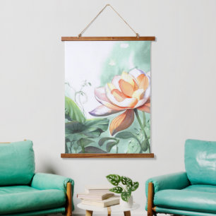 Watercolor Lotus Hangend Wandkleed