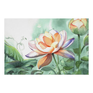 Watercolor Lotus Perfect Poster