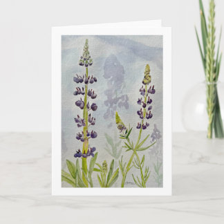 Watercolor Lupine Kaart zonder Tekst