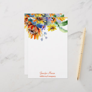 Watercolor madeliefjes gepersonaliseerd briefpapier