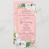 Watercolor Magnolia Blush Wedding Programme (Devant / Derrière)