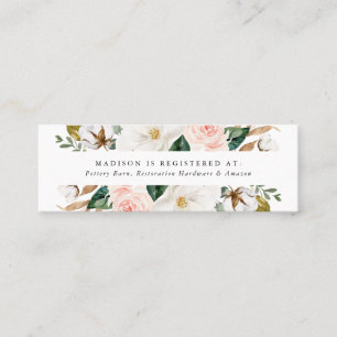 Watercolor Magnolia's Trouwcadeaukaarten Mini Visitekaartje