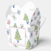 Watercolor Mahjong Christmas Tree Party Bedankdoosjes (Geopend)