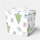 Watercolor Mahjong Christmas Tree Party Bedankdoosjes (Achterkant)