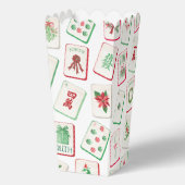 Watercolor Mahjong Red & Green Christmas Monogram Bedankdoosjes (Achterkant)