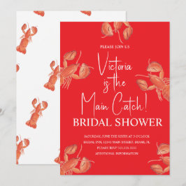 Watercolor Main Catch Lobster Bridal Shower Kaart