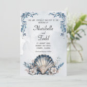 Watercolor Majestic Mia Beach Wedding Invitation (Debout devant)