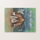 Watercolor Manager Kerststal Kerstscène Legpuzzel (Horizontaal)