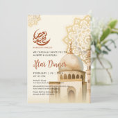 Watercolor Mandala Mosque Ramadan Iftar Invitation (Debout devant)