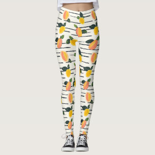 Watercolor Mango Patroon met Groene Bladeren (2) Leggings