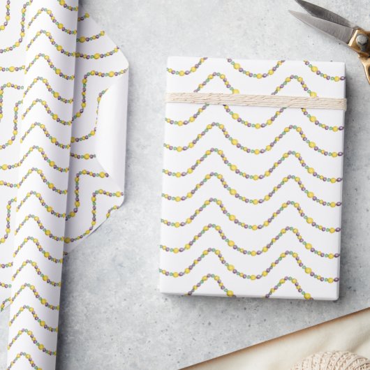 Watercolor Mardi Gras Beads Cadeaupapier