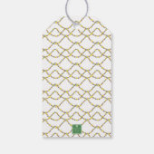 Watercolor Mardi Gras Monogram Crest Cadeaulabel (Achterkant)